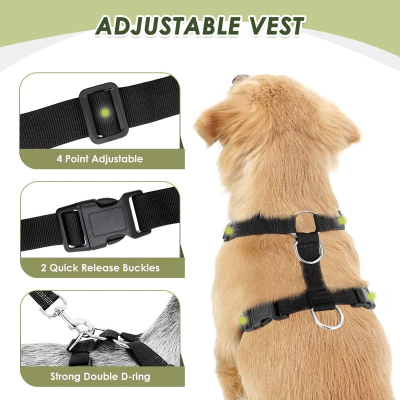 Lukovee Dog Seat Belt for Car, Adjustable Dog Car Harness for Large Medium Small Dogs, Soft Padded & Breathable Mesh Dog Seatbelt with Car Vehicle Connector Strap (Black Double Clip,Large) - Image 4